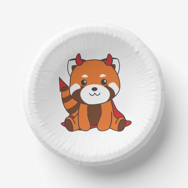 Cuencos De Papel Red Panda Halloween Cute Devil Witch Costume (Anverso)
