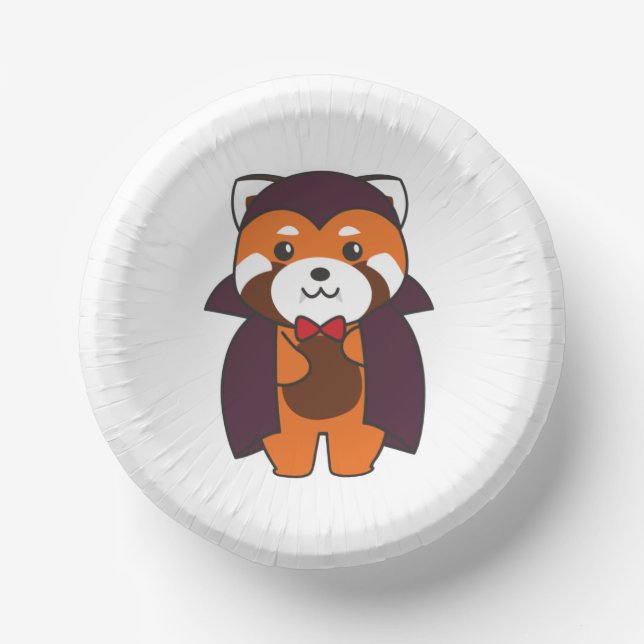 Cuencos De Papel Red Panda Halloween Cute Diablo Vampista disfraz (Anverso)