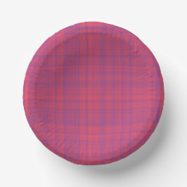 Cuencos De Papel Red Purple Plaid Pattern