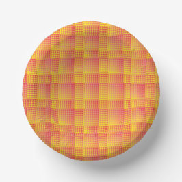Cuencos De Papel Red Yellow Checker Abstract Pattern