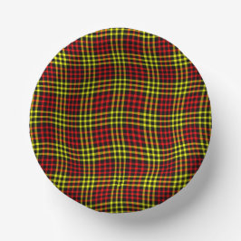 Cuencos De Papel Red Yellow Plaid Checker Seamless Pattern