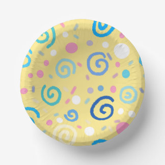 Cuencos De Papel Remolinos y puntos de pastel