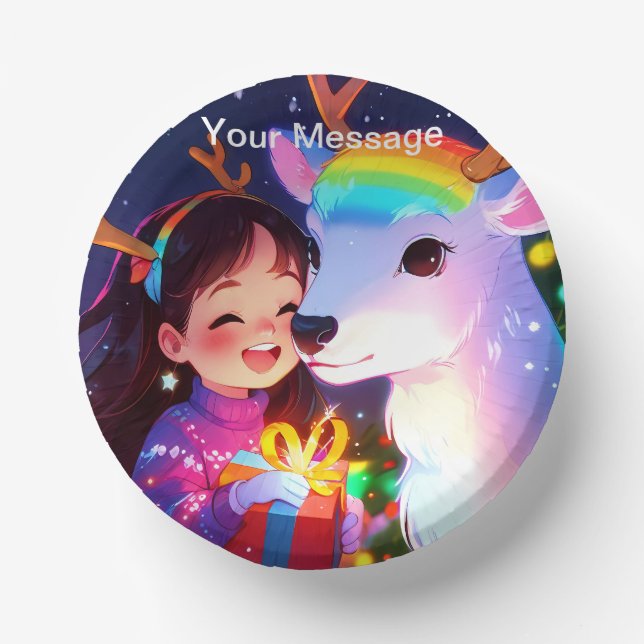 Cuencos De Papel Resplandor encantado de Navidad (Anverso)