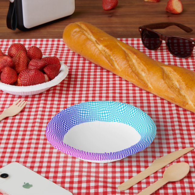 Cuencos De Papel Resumen L Rosa Azul en Púrpura (Picnic)