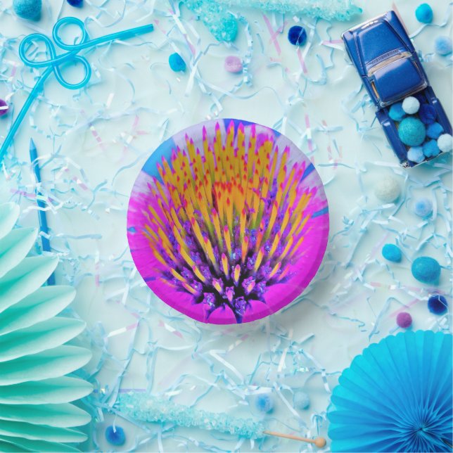 Cuencos De Papel Resumen macroeconómico Conefluente rosa caliente y (Fiesta)