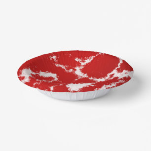 Cuencos De Papel Resumen rojo y blanco