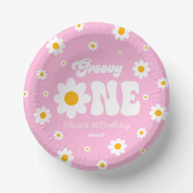 Retro Daisy Flower Groovy Primer Fiesta de cumplea