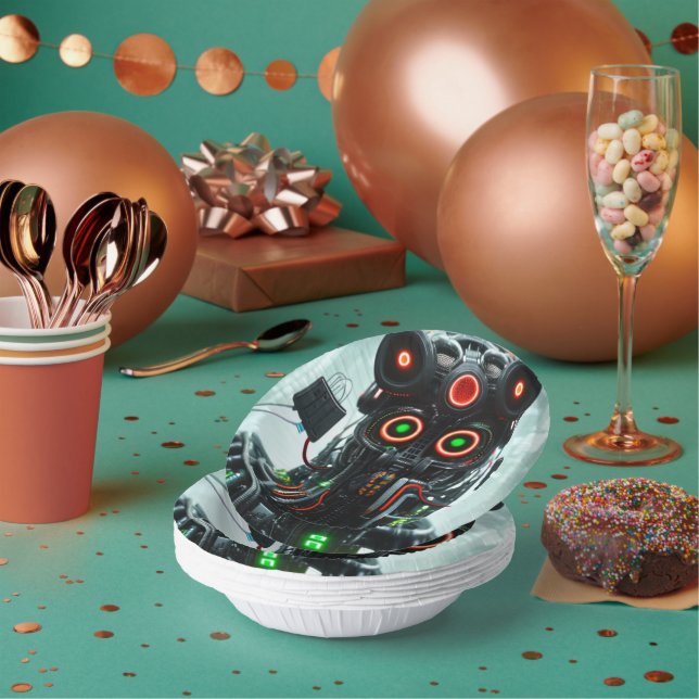 Cuencos De Papel Robot 5 tazones de papel (Multi)