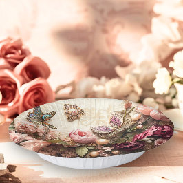 Cuencos De Papel Rococo Butterfly Garden Galentine Floral Elegance