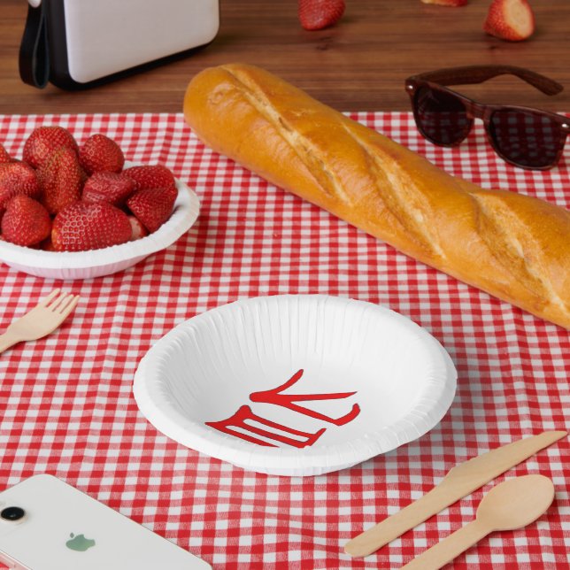 Cuencos de papel rojo Kanji Delicious (Picnic)
