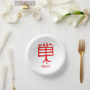 Cuencos de papel rojo Kanji Treat