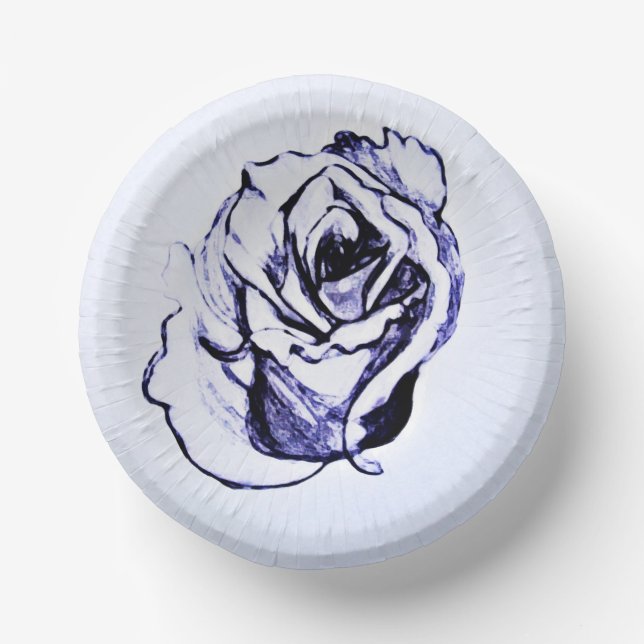 Cuencos De Papel Rosa Esbozo de la mano Flor (Anverso)