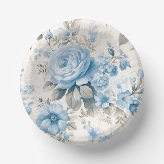 Cuencos De Papel Rosas azul Pastel de luz artificial