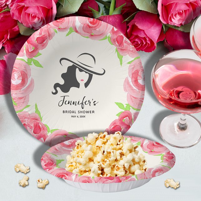 Cuencos De Papel Rosas del sombrero grande de la dama Derby Bridal  (Subido por el creador)