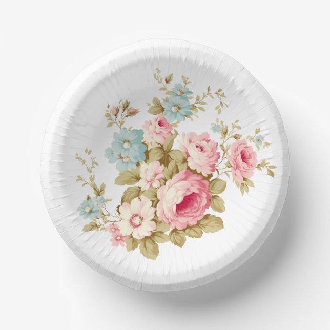 Cuencos De Papel Rosas rosas rosadas de la virgen femenina (Anverso)