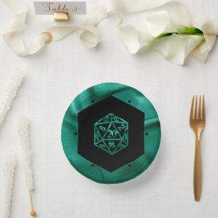 Cuencos De Papel RPG Dice Esmeralda Fantasía Tabletop Retro Gamer