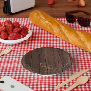 Cuencos De Papel Rústico Dark Madera Marrón Estilo de campo de la c