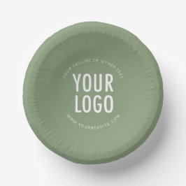 Cuencos De Papel Sage Green Paper Bowls Custom Printed Company Logo