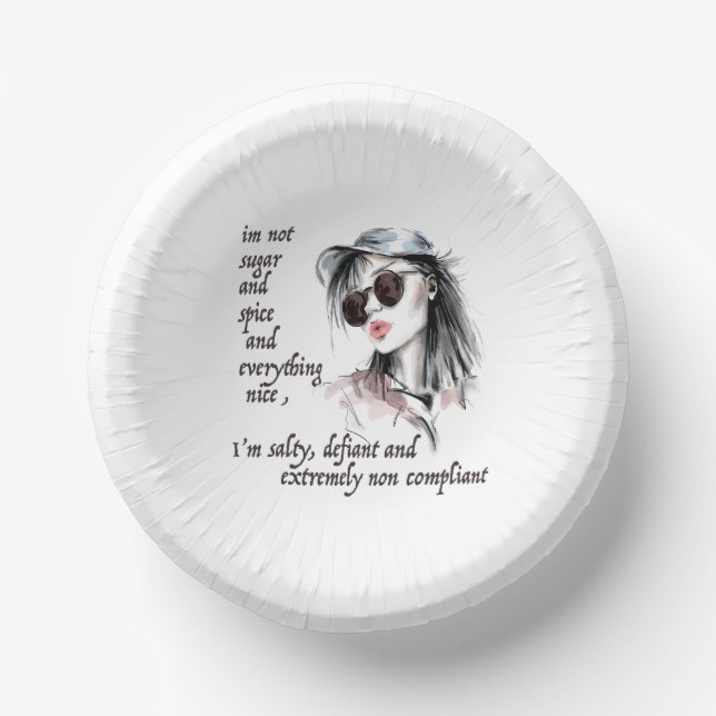 Cuencos De Papel Salado y desafiante (Anverso)