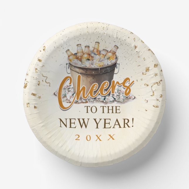 Cuencos De Papel Saludos al Fiesta de Año Nuevo (Anverso)