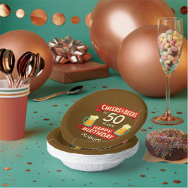 Cuencos De Papel Saludos y cervezas durante 50 años NOMBRE feliz cu