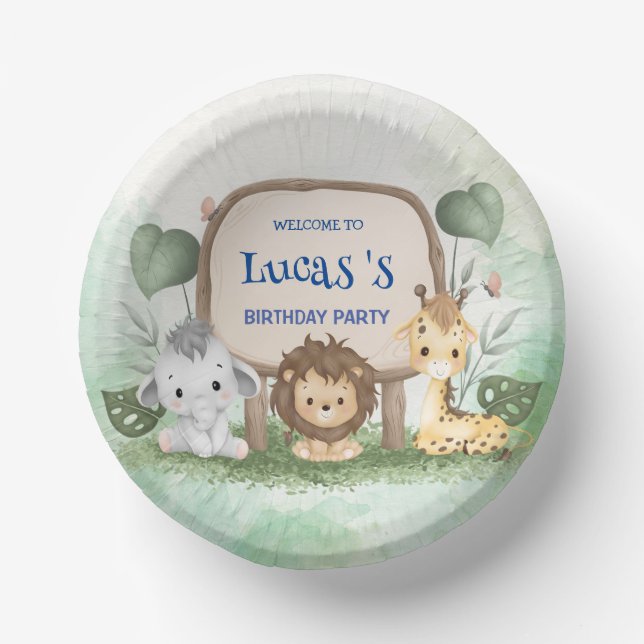Cuencos De Papel salvaje una fiesta de cumpleaños jungle safari cum (Anverso)