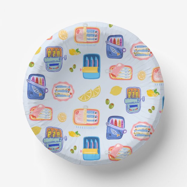 Cuencos De Papel Sardinas y Limones (Anverso)