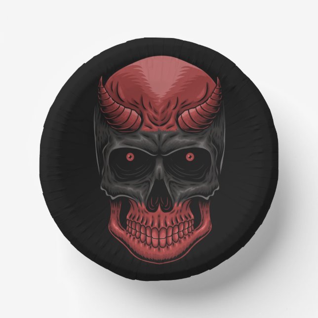 Cuencos De Papel Scary Halloween Skull (Anverso)