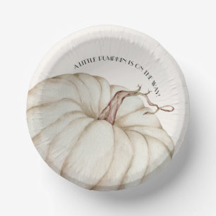Cuencos De Papel Sexo de calabaza blanca Baby Shower neutro