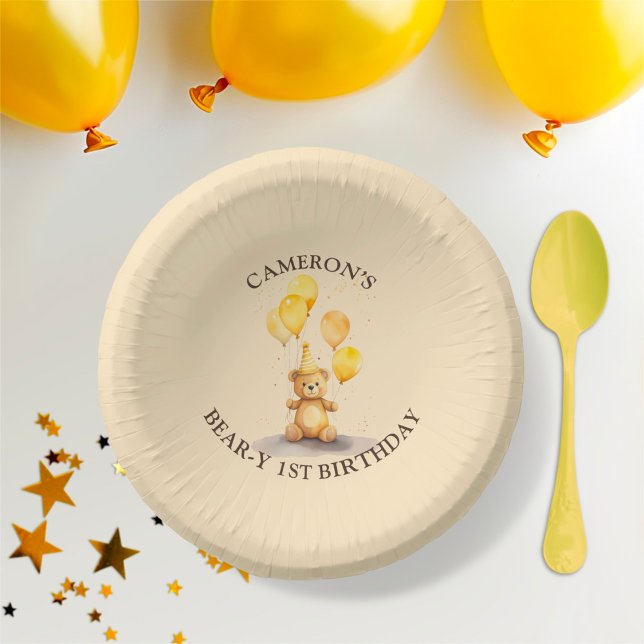 Cuencos De Papel Sexo de nacimiento del primer cumpleaños: oso amar (Subido por el creador)