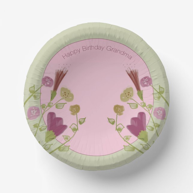 Cuencos De Papel Shabby Chic Pink Floral (Anverso)
