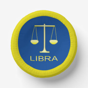 Cuencos De Papel Signo de estrella de balanzas de oro de Libra