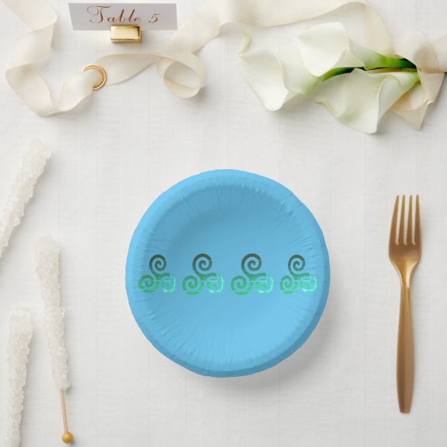 Cuencos De Papel Símbolo celta antiguo Triskele Esmeralda (Boda)