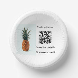 Cuencos De Papel Simple código q r de negocio de comida de piña