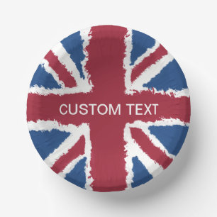 Cuencos De Papel Sindicato de texto personalizado Jack Flag Art por