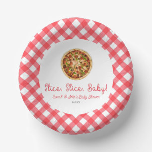 Cuencos De Papel ¡Slice, Slice, Bebé! Pizza Baby Shower