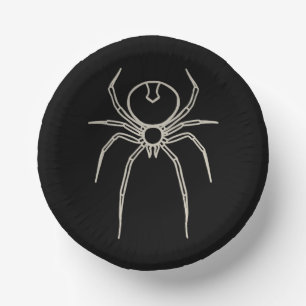 Cuencos De Papel Spider - Blanco negro y negro