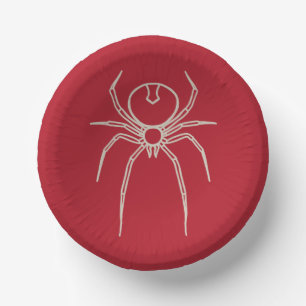 Cuencos De Papel Spider - Rojo en la sangre y blanco óseo