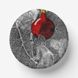 Cuencos De Papel Squirrel in Christmas Tree