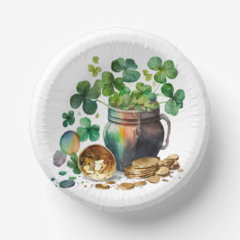 Cuencos De Papel St. Patrick's Day Shamrock and Coins