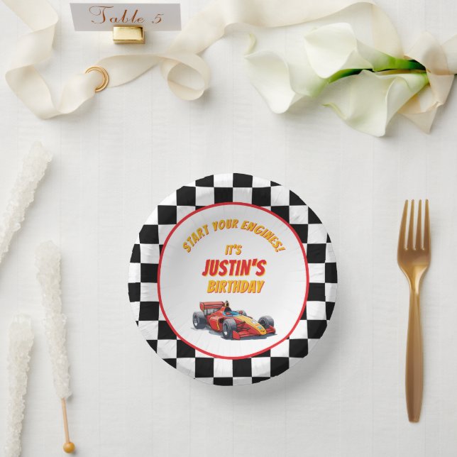 Cuencos De Papel Start Your Engines Race Car Birthday (Boda)