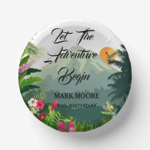 Cuencos De Papel Sunset de montaña y bosques