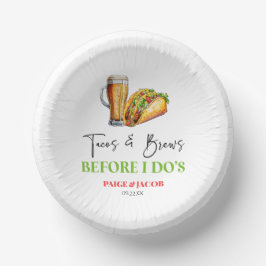 Cuencos De Papel ¡Tacos y breves antes que yo! Cena de ensayo