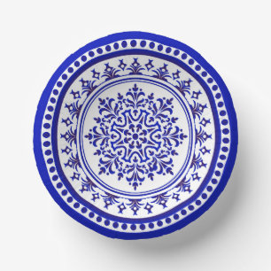 Cuencos De Papel Talavera azul y blanca cuatro