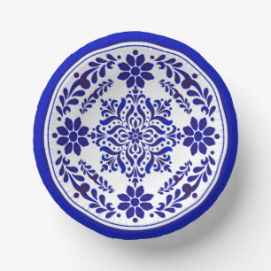 Cuencos De Papel Talavera azul y blanca tres