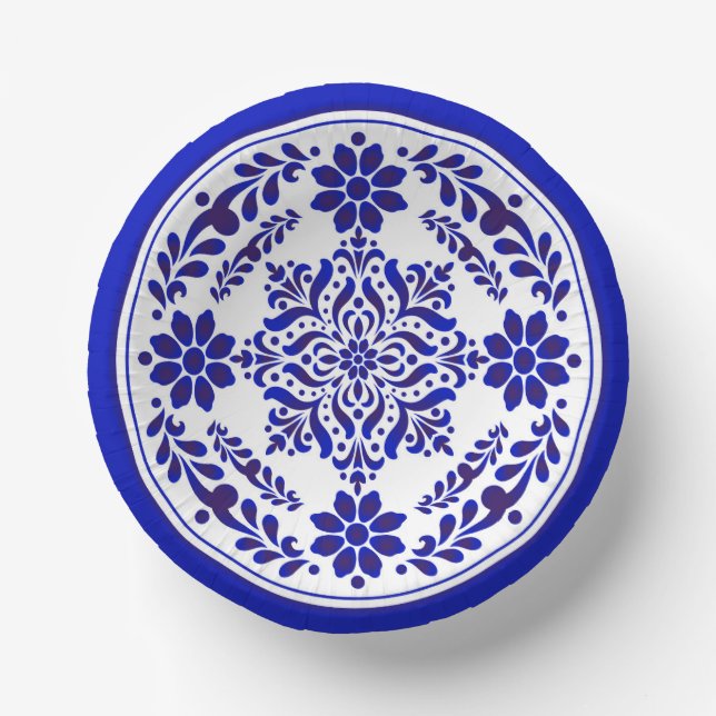 Cuencos De Papel Talavera azul y blanca tres (Anverso)