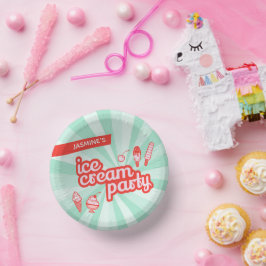 Cuencos De Papel Tapones Fiestas de helados personalizados con colo