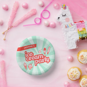 Cuencos De Papel Tapones Fiestas de helados personalizados con colo
