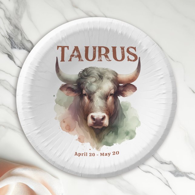 Cuencos De Papel Taurus Bull Zodiac Fiesta de cumpleaños temática (Coordinate Your Taurus Zodiac-Themed Party with Extras Like These Paper Bowls!)