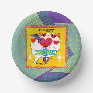 Cuencos De Papel Tazas de papel con temática de cómic de cumpleaños